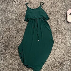 Chic Asymmetrical Teal Dress